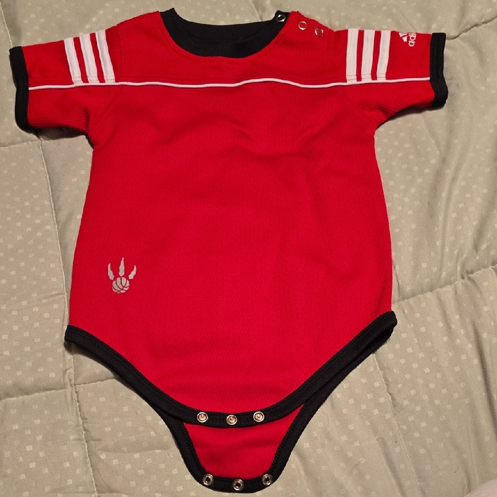 Adidas Red and Black Athletic Bodysuit